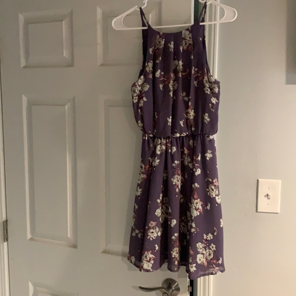 Purple flower print dress